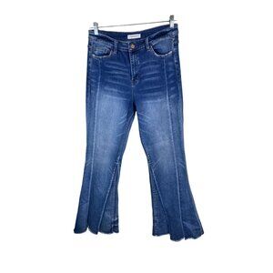 Flying Monkey Flared Blue Jeans Womens 31 tall Blue High Rise Stretch Y2K 90s